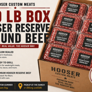 100 lb Hooser Reserve Ground Beef Box (Stock Up Special)