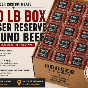 200 lb Hooser Reserve Ground Beef Box (Stock Up Special)