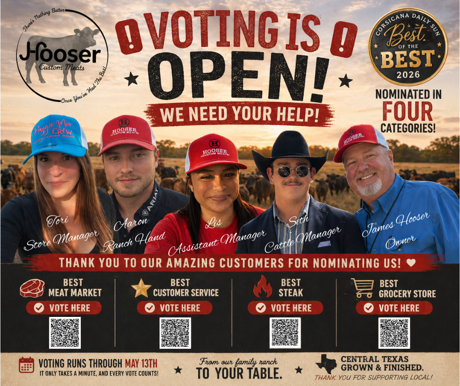 Vote for Hooser Custom Meats — Best of the Best, Corsicana Daily Sun