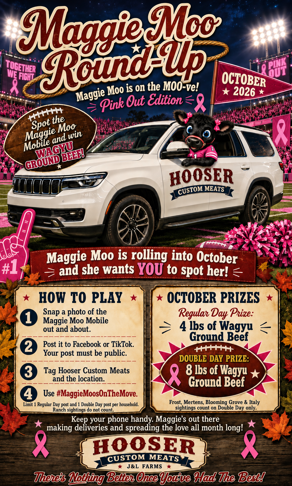 Maggie Moo Round-Up October 2026, Pink Out Edition