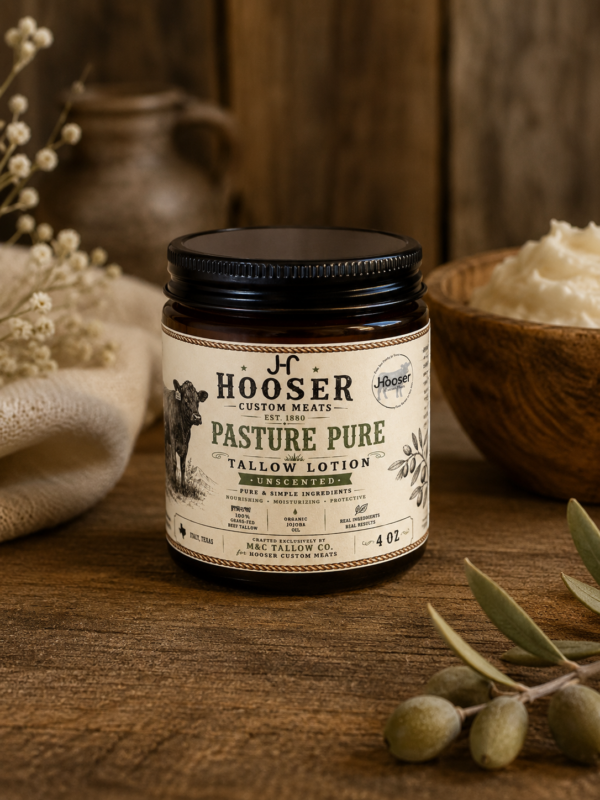 Pasture Pure Tallow Lotion, Unscented, 4 oz jar